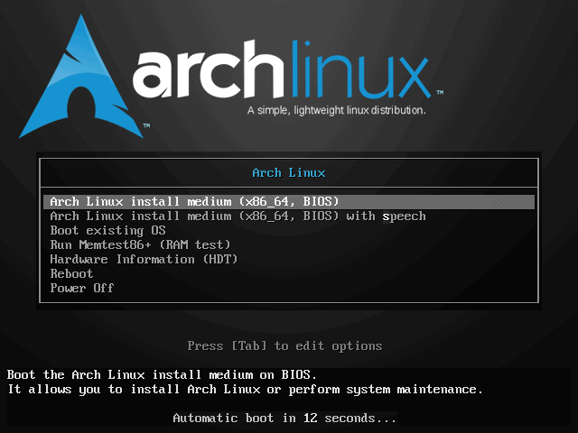 Installare Archlinux Boot Sistema